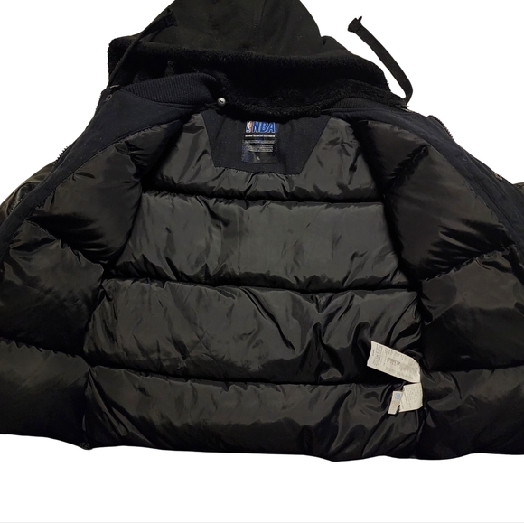 BROOKLYN 67 New York Nets Duck down filled Varsity Jacket Detachable Hood Mens L - Picture 5 of 16